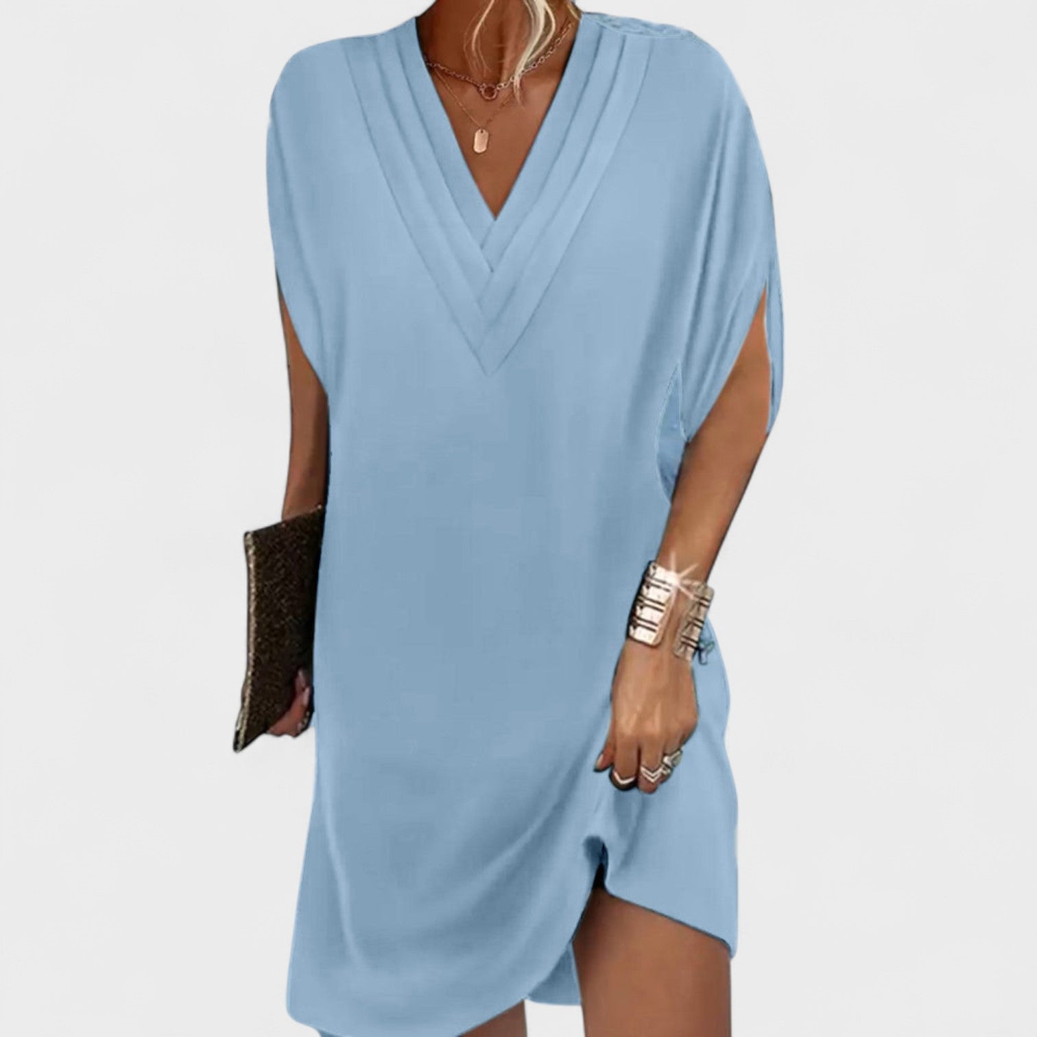 Helena - Elegantti mekko avoimilla hihoilla