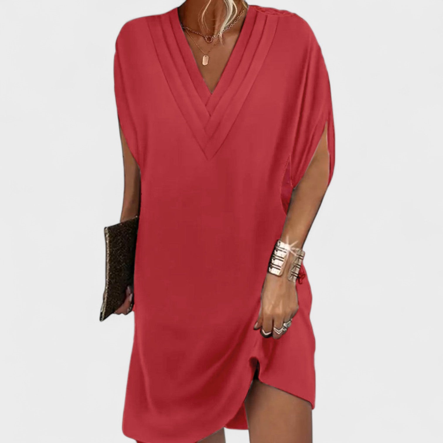 Helena - Elegantti mekko avoimilla hihoilla