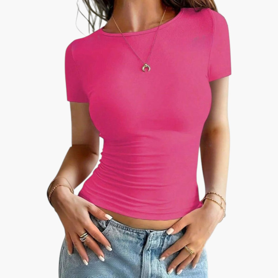 Ella - paita pyöreällä kaula-aukolla ja suoralla helmalla