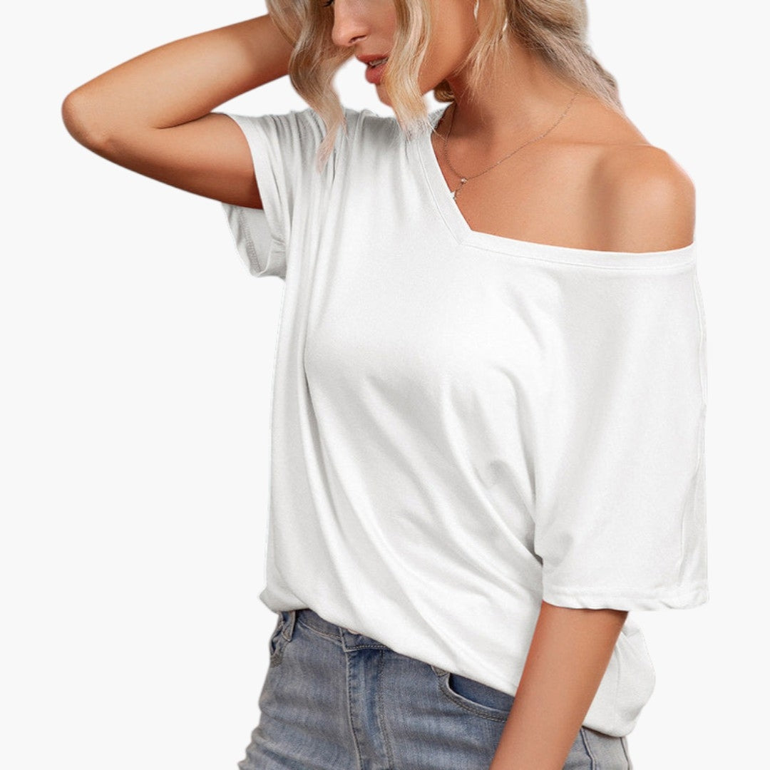 Amanda - paita epäsymmetrisellä pääntiellä