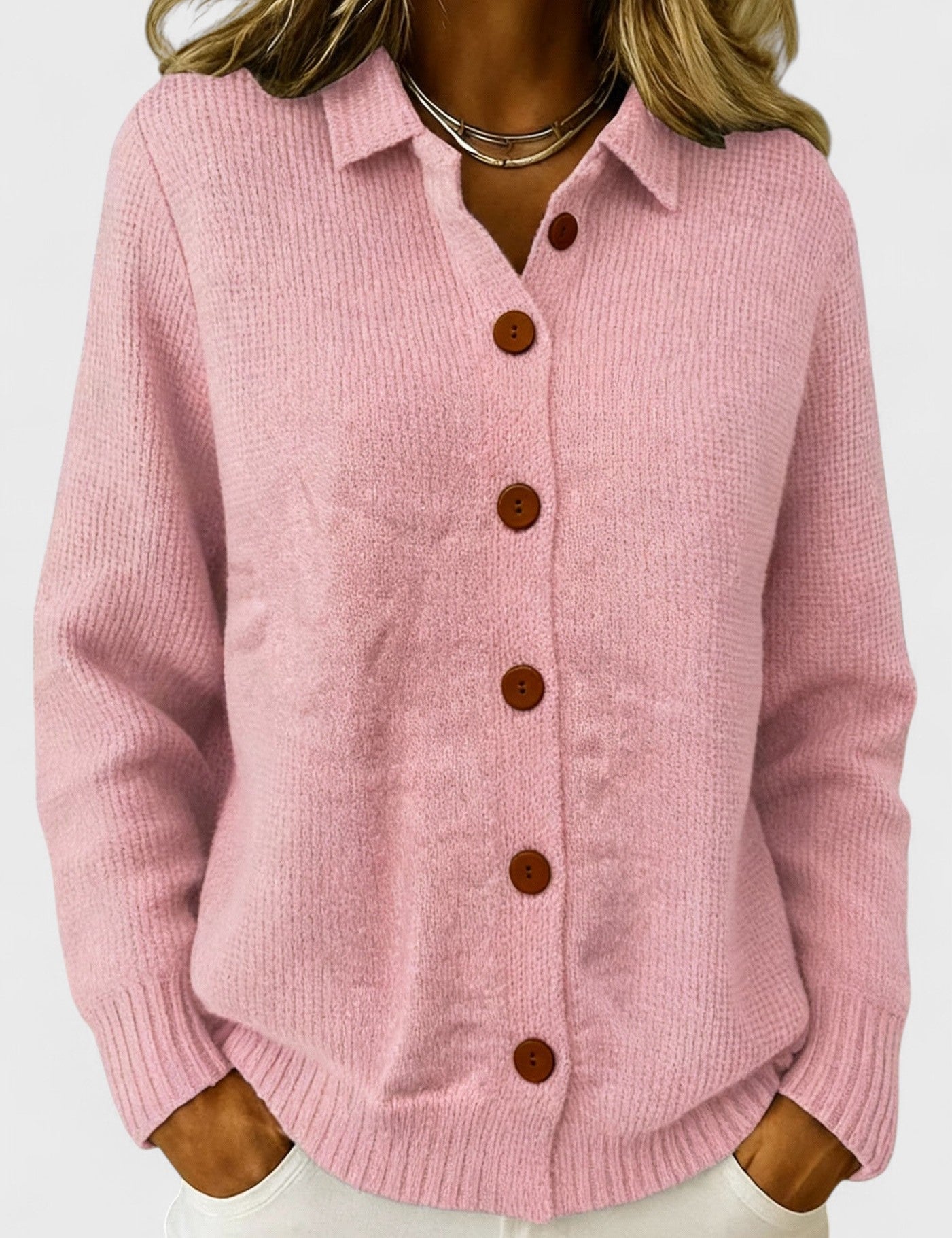 Ilona - Eleganttikauluksinen neuletakki