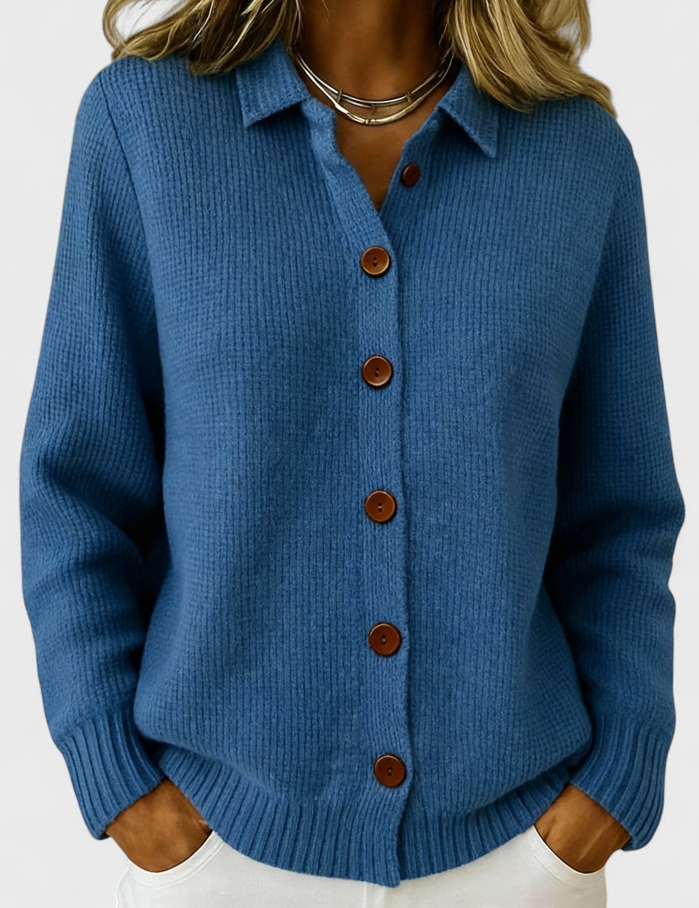 Ilona - Eleganttikauluksinen neuletakki