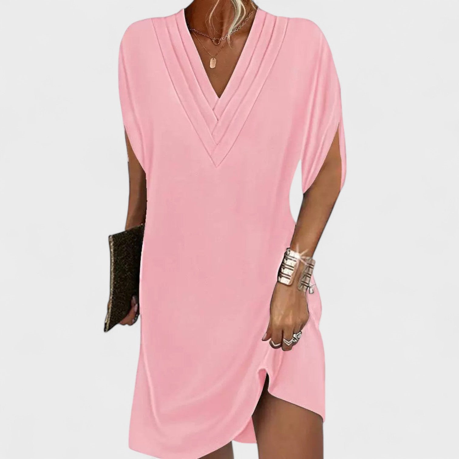 Helena - Elegantti mekko avoimilla hihoilla