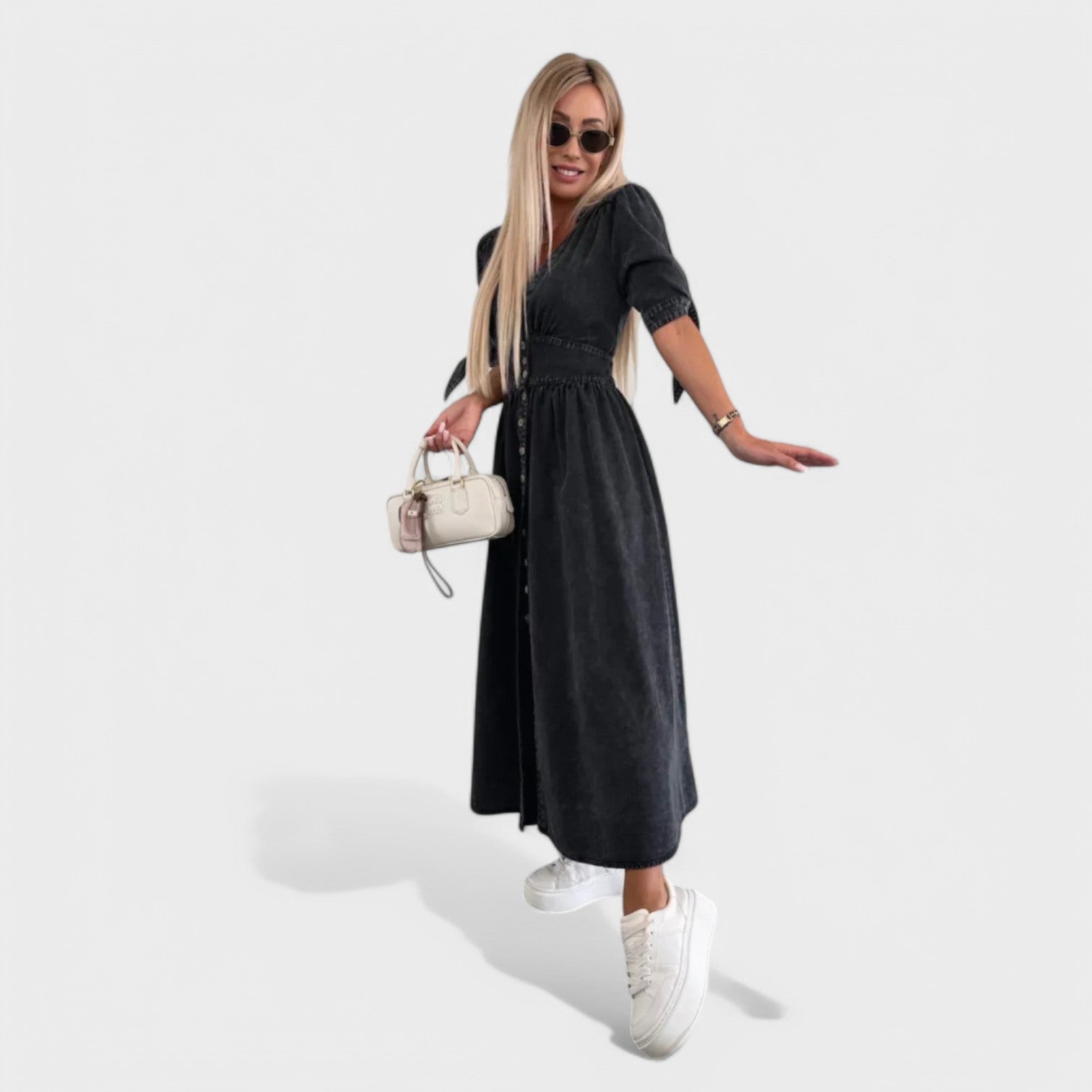 Seleste - Tyylikäs denim-mekko